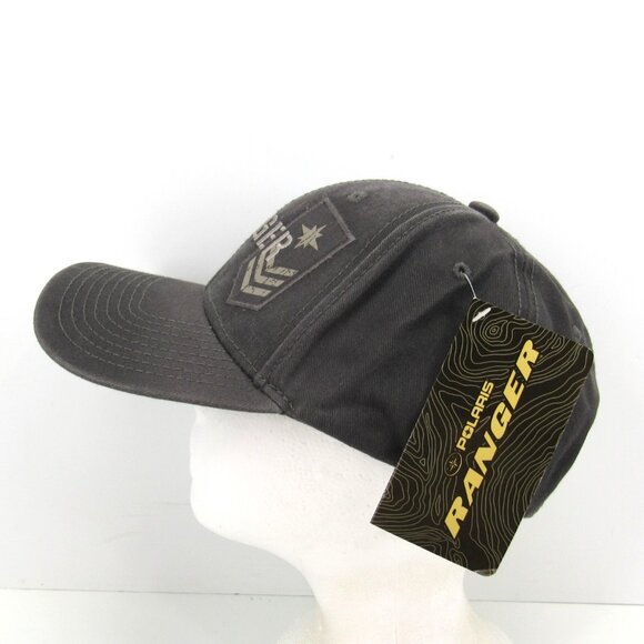 Ranger Polaris Embroidered Logo Men's Gray Trucker Style Adj Strap Back Cap Hat - Picture 3 of 9